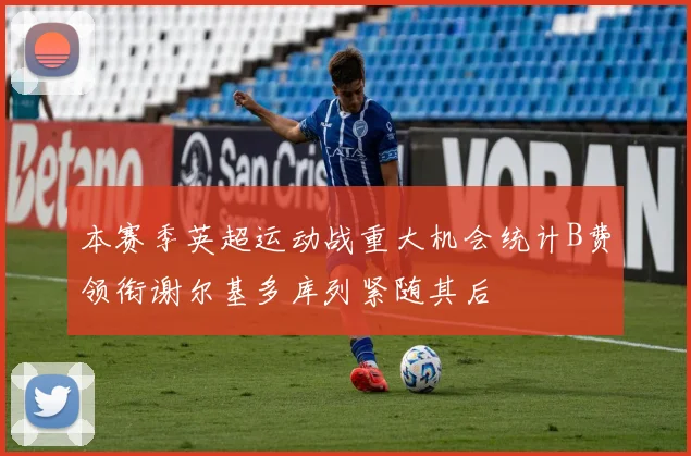 本赛季英超运动战重大机会统计B费领衔谢尔基多库列紧随其后